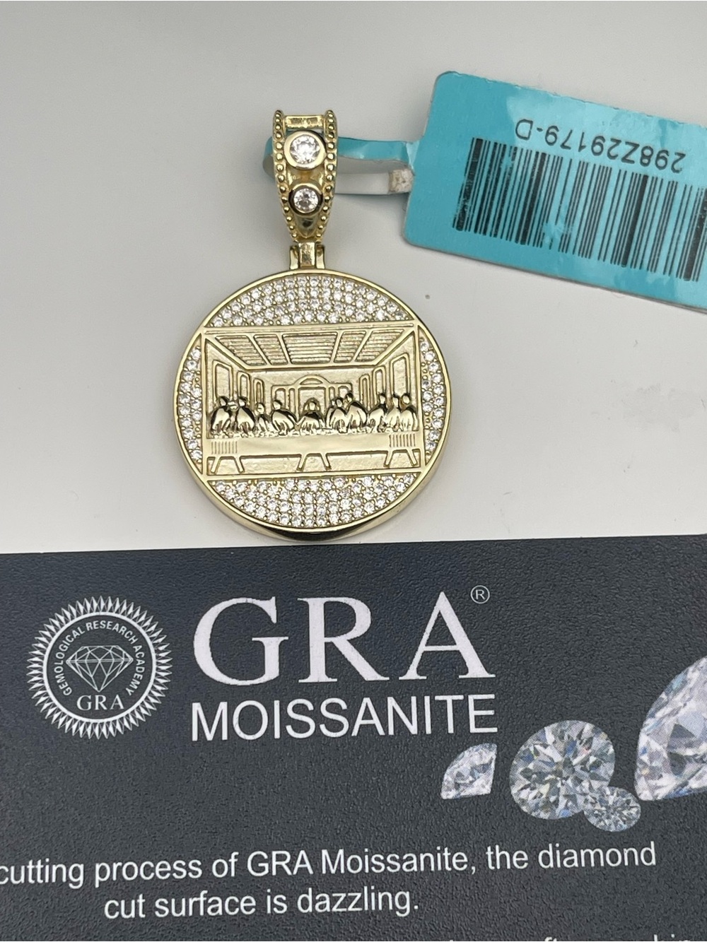 Sterling silver Moissanite last supper pendant